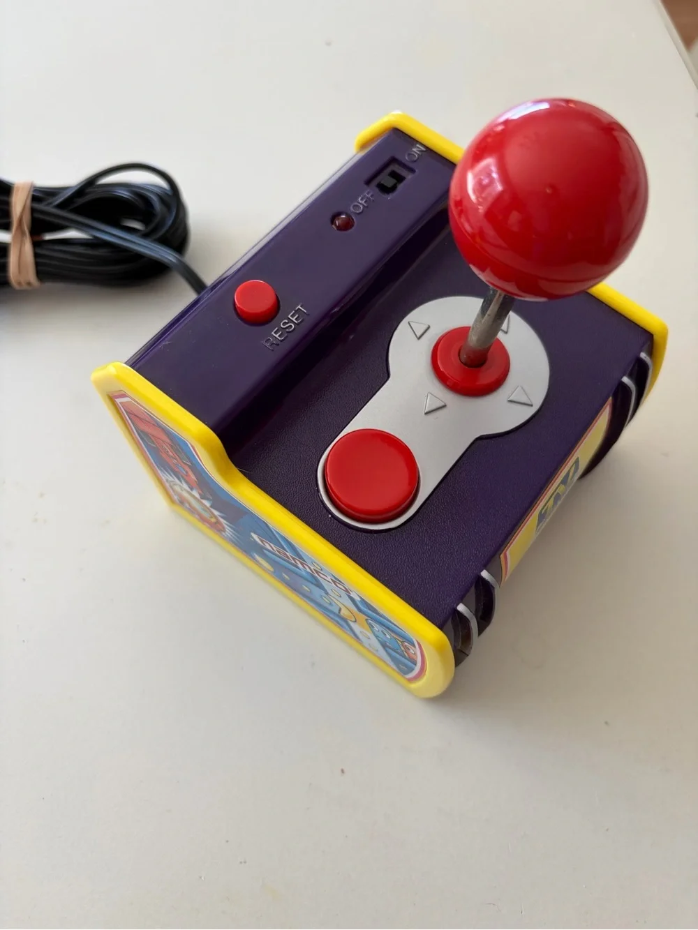 Retro Arcade Joystick Controller in Red, Purple & Yellow - Namco Style